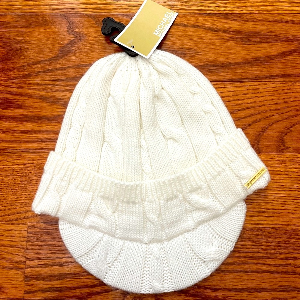 White Fall Michael Kors Soft Hat Cap